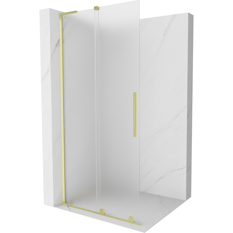 Mexen Velar L плъзгаща се преграда Walk-in 100 x 200 cm, матирано 8 mm, златно четкано - 871-100-003-33-55