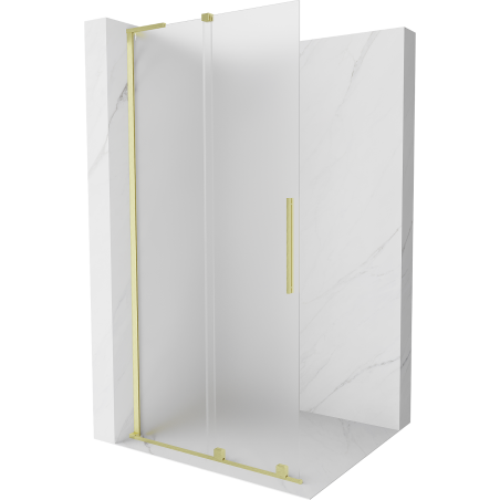 Mexen Velar L плъзгаща се преграда Walk-in 100 x 200 cm, матирано 8 mm, златно четкано - 871-100-003-33-55