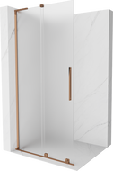Mexen Velar L плъзгаща се душ кабина Walk-in 120 x 200 см, матирано 8 мм, розово злато - 871-120-003-33-60