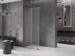 Mexen Velar L плъзгаща се душ кабина Walk-in 120 x 200 см, матирано 8 мм, розово злато - 871-120-003-33-60