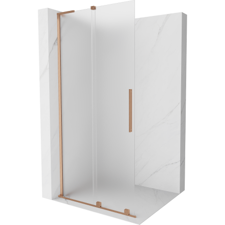 Mexen Velar L Плъзгащ се душ параван Walk-in 100 x 200 cm, матирано 8 mm, матирана мед - 871-100-003-33-65