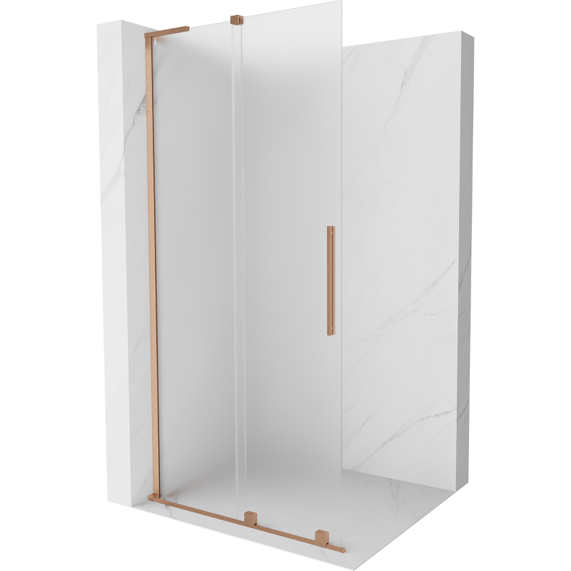 Mexen Velar L плъзгаща се душ стена Walk-in 110 x 200 cm, матирано 8 mm, изчеткана мед - 871-110-003-33-65