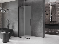 Mexen Velar L плъзгаща душ преграда Walk-in 120 x 200 cm, матиран 8 mm, черна - 871-120-003-33-70