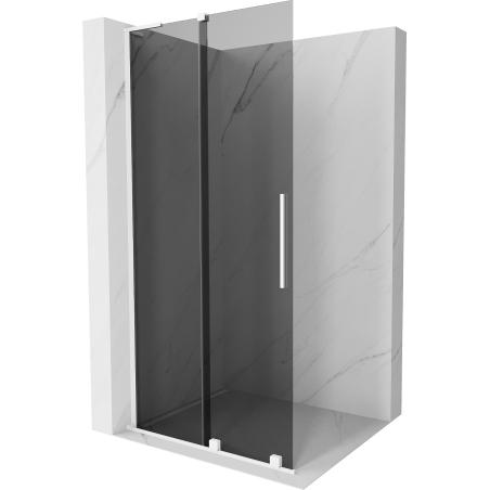 Mexen Velar L плъзгаща се душ стена Walk-in 100 x 200 см, графит 8 мм, бяла - 871-100-003-43-20