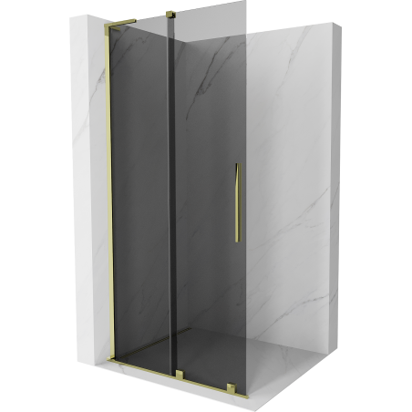 Mexen Velar L плъзгаща се душ стена Walk-in 100 x 200 см, графит 8 мм, златна - 871-100-003-43-50