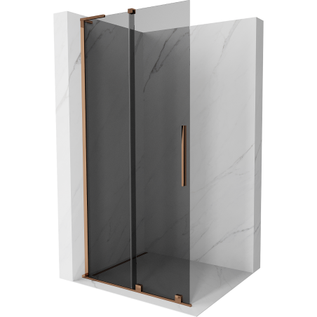 Mexen Velar L плъзгаща се душ стена Walk-in 100 x 200 см, графит 8 мм, розово злато - 871-100-003-43-60