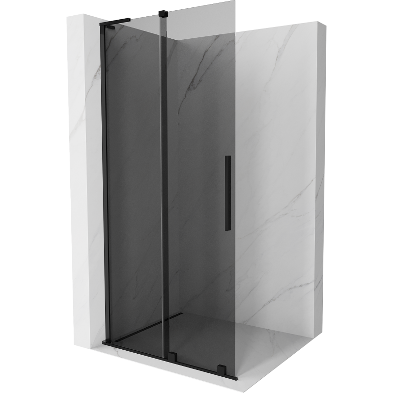 Mexen Velar L плъзгаща се душ кабина Walk-in 100 x 200 cm, графит 8 мм, черна - 871-100-003-43-70