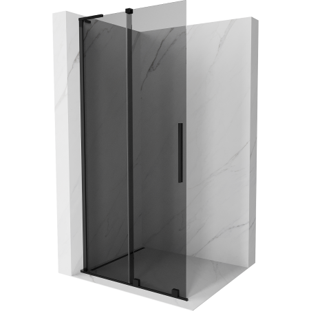 Mexen Velar L плъзгаща се душ кабина Walk-in 100 x 200 cm, графит 8 мм, черна - 871-100-003-43-70
