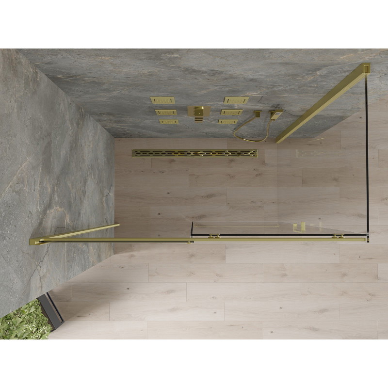 Mexen Omega плъзгаща се душ кабина 130 x 70 см, прозрачна, златна - 825-130-070-50-00
