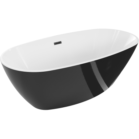 Свободностояща вана Mexen Eris 180 x 95 см, бяла/черна, черен прелив - 53441809575-70