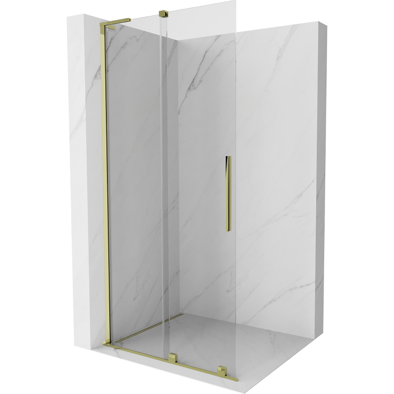 Mexen Velar L плъзгаща се душ стена Walk-in 90 x 200 cm, прозрачно 8 mm, злато - 871-090-003-03-50