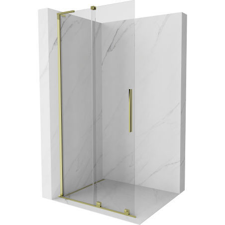 Mexen Velar L плъзгаща душ стена Walk-in 120 x 200 см, прозрачна 8 мм, златна - 871-120-003-03-50