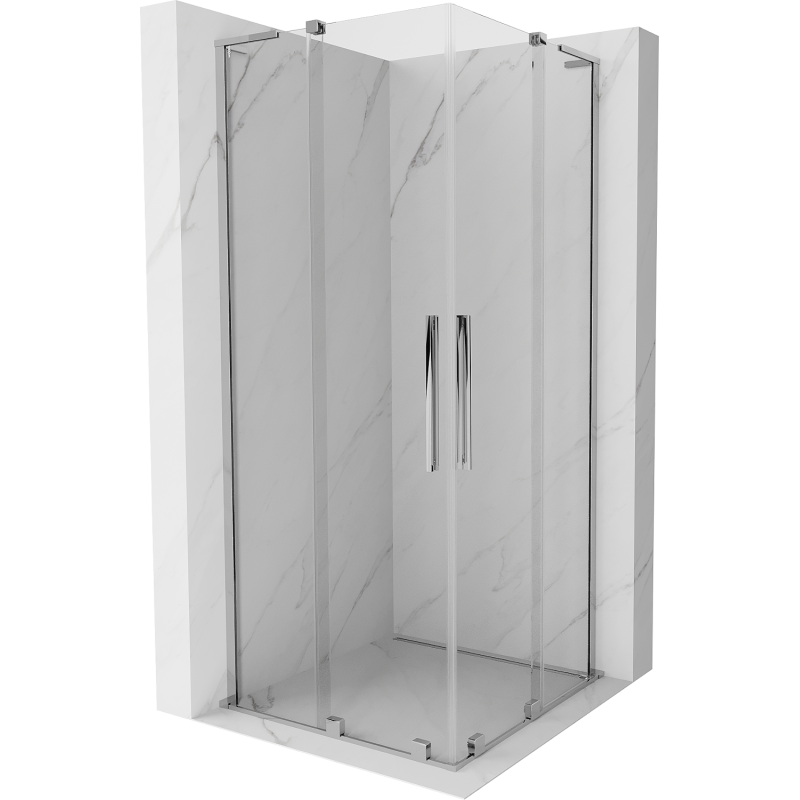 Mexen Velar L Duo плъзгаща душ кабина 80 x 80 cm, прозрачна, хром - 871-080-080-02-03-01