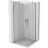 Mexen Velar L Дуо плъзгаща се душ кабина 80 x 80 см, прозрачна, хром - 871-080-080-02-03-01