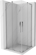 Mexen Velar L Дуо плъзгаща се душ кабина 80 x 80 см, прозрачна, хром - 871-080-080-02-03-01