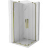 Mexen Velar L Duo плъзгаща се душ кабина 80 x 80 см, прозрачна, златна - 871-080-080-02-03-50