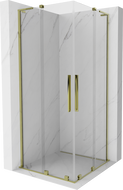 Mexen Velar L Duo плъзгаща се душ кабина 90 x 90 cm, прозрачно, златно - 871-090-090-02-03-50