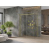 Mexen Omega разтегателна душ кабина 140 x 80 см, прозрачна, злато - 825-140-080-50-00