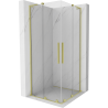 Mexen Velar L Duo плъзгаща се душ кабина 80 x 80 cm, прозрачна, четкано злато - 871-080-080-02-03-55