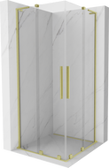 Mexen Velar L Duo плъзгаща се душ кабина 90 x 90 см, прозрачна, златна четка - 871-090-090-02-03-55
