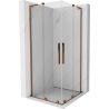 Mexen Velar L Duo плъзгаща се душ кабина 80 x 80 см, прозрачна, розово злато - 871-080-080-02-03-60