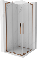 Mexen Velar L Duo плъзгаща се душ кабина 90 x 90 cm, прозрачен, розово злато - 871-090-090-02-03-60