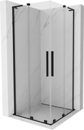 Mexen Velar L Duo разтегателна душ кабина 90 x 90 см, прозрачна, черна - 871-090-090-02-03-70