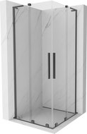 Mexen Velar L Duo плъзгаща се душ кабина 90 x 90 см, прозрачна, тъмен метал - 871-090-090-02-03-95