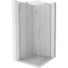Mexen Velar L Duo плъзгаща се душ кабина 80 x 80 cm, прозрачна, четкан никел - 871-080-080-02-03-97