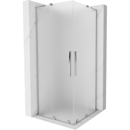 Mexen Velar L Duo плъзгаща се душ кабина 80 x 80 см, замръзено стъкло, хром - 871-080-080-02-33-01