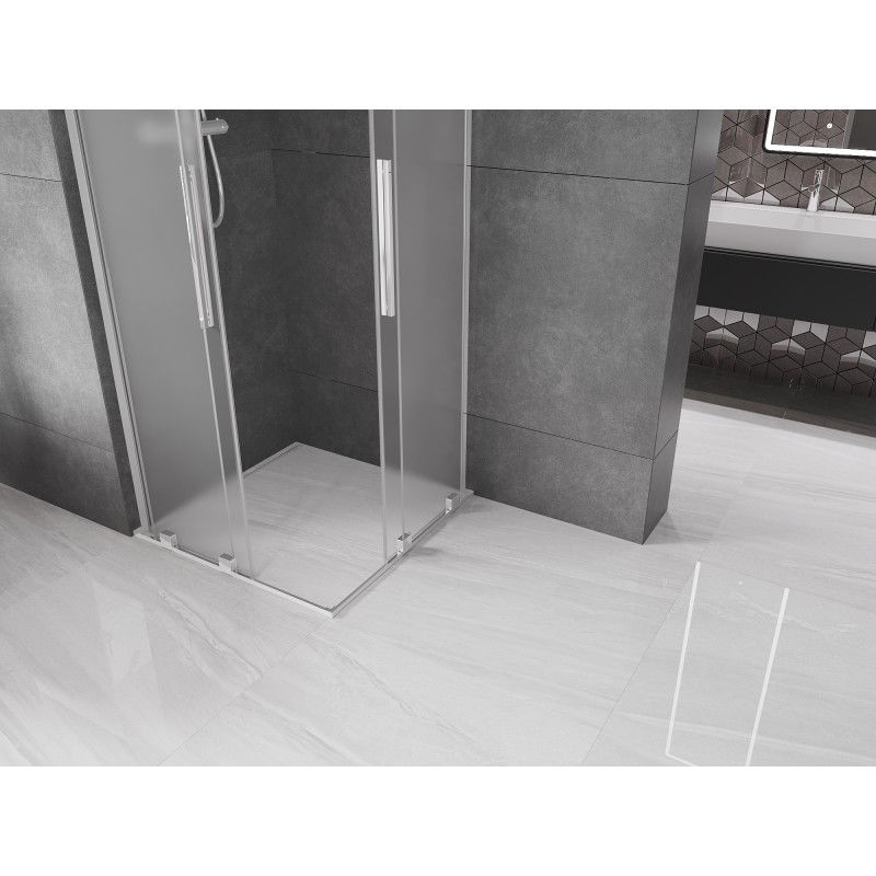 Mexen Velar L Duo плъзгаща се душ кабина 100 x 100 cm, матирана, хром - 871-100-100-02-33-01