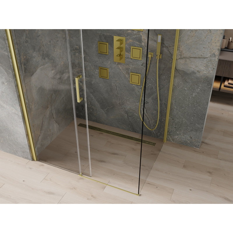Mexen Omega плъзгаща се душ кабина 130 x 90 см, прозрачна, златна - 825-130-090-50-00