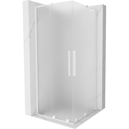 Mexen Velar L Duo плъзгаща се душ кабина 80 x 80 см, матирано, бяло - 871-080-080-02-33-20