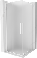 Mexen Velar L Duo плъзгаща се душ кабина 80 x 80 см, матирано стъкло, бяла - 871-080-080-02-33-20