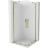 Mexen Velar L Duo плъзгаща се душ кабина 100 x 100 cm, матирана, златна - 871-100-100-02-33-50