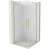 Mexen Velar L Duo плъзгаща се душ кабина 80 x 80 см, матирана, златна четка - 871-080-080-02-33-55