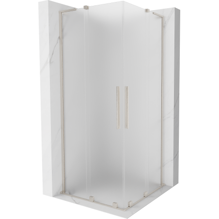 Mexen Velar L Duo плъзгаща се душ кабина 100 x 100 cm, матирано, матиран никел - 871-100-100-02-33-97
