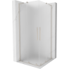 Mexen Velar L Duo плъзгаща се душ кабина 100 x 100 cm, матирано, матиран никел - 871-100-100-02-33-97