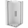 Mexen Velar L Duo плъзгаща се душ кабина 80 x 80 cm, заскрежено, пистолет метал - 871-080-080-02-33-95