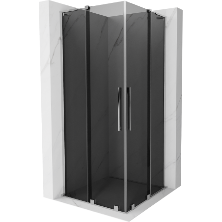 Mexen Velar L Duo плъзгаща се душ кабина 100 x 100 см, графит, хром - 871-100-100-02-43-01