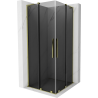 Mexen Velar L Duo плъзгаща се душ кабина 80 x 80 см, графит, злато - 871-080-080-02-43-50