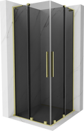 Mexen Velar L Duo плъзгаща се душ кабина 100 x 100 cm, графит, златно мат - 871-100-100-02-43-55