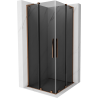 Mexen Velar L Duo плъзгаща се душ кабина 80 x 80 см, графит, розово злато - 871-080-080-02-43-60