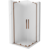 Mexen Velar L Duo плъзгаща се душ кабина 80 x 80 см, матирано стъкло, розово злато - 871-080-080-02-33-60