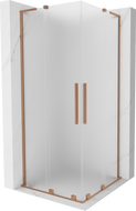 Mexen Velar L Duo плъзгаща се душ кабина 100 x 100 см, матирано, четкована мед - 871-100-100-02-33-65