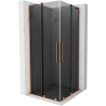 Mexen Velar L Duo плъзгаща душ кабина 80 x 80 см, графит, матирана мед - 871-080-080-02-43-65