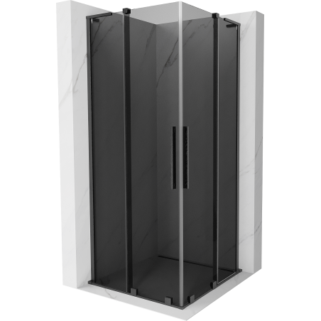 Mexen Velar L Duo плъзгаща се душ кабина 80 x 80 см, графит, матирано тъмно сиво - 871-080-080-02-43-66