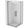 Mexen Velar L Duo плъзгаща се душ кабина 80 x 80 см, матирана, четкано сиво - 871-080-080-02-33-66
