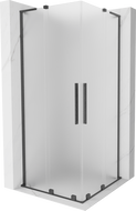 Mexen Velar L Duo плъзгаща се душ кабина 80 x 80 см, матирано, изчеткано gun gray - 871-080-080-02-33-66