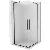 Mexen Velar L Duo плъзгаща се душ кабина 80 x 80 см, матирана, черна - 871-080-080-02-33-70